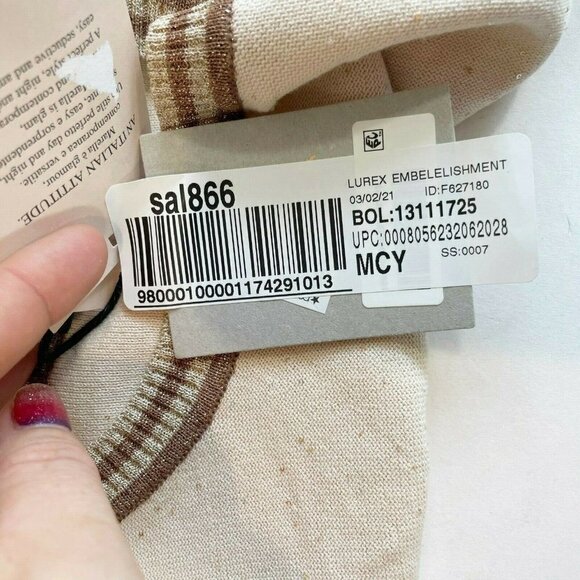 Marella Metallic Trim Cerchio Crop Sweater M NEW - Picture 3 of 11